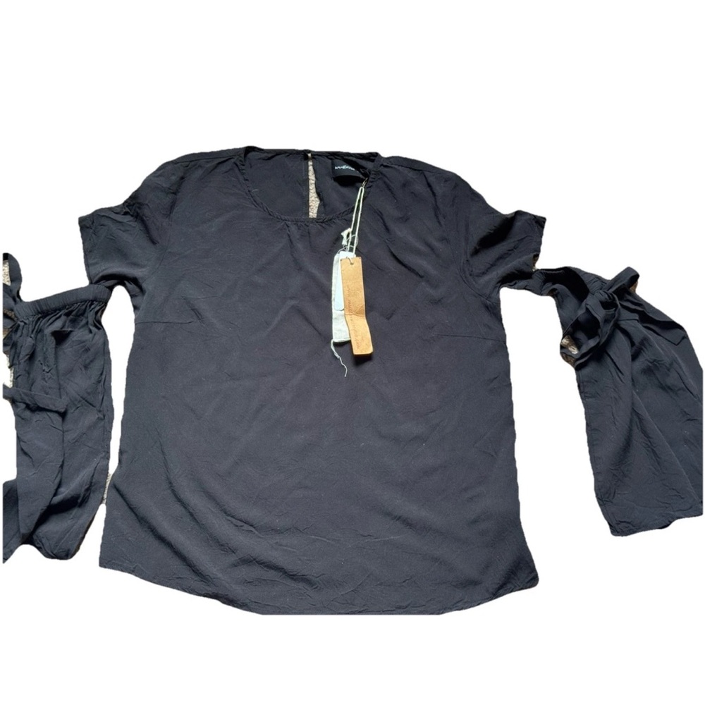 Mustard Seed Size Small Top Long Sleeve Black Cold Open Shoulder NWT Boho